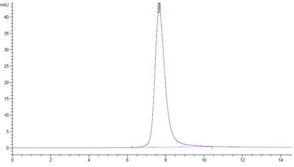 The purity of SARS Spike RBD is greater than 95% as determined by SEC-HPLC.