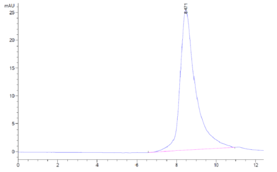 The purity of SARS-CoV-2 Spike RBD is greater than 95% as determined by SEC-HPLC.
